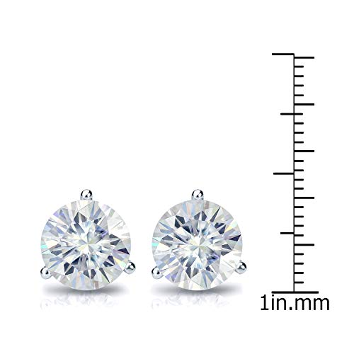 7ct Moissanite Round Stud Earrings 14k Rose Gold