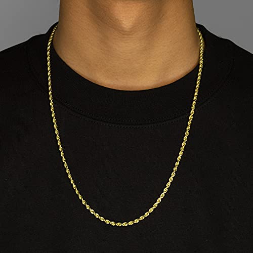 14K Yellow Gold 4mm VIP Rope Chain Necklace