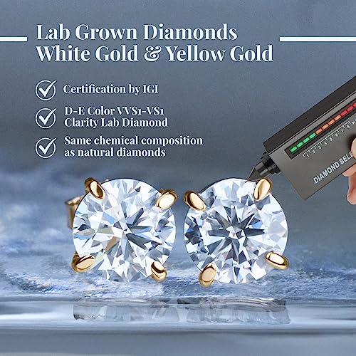 Mingshi Diamonds Lab Grown Diamond Stud Earrings Women