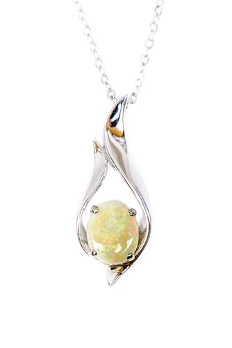 Opal Necklace - Australian Fire Opal Pendant Gold