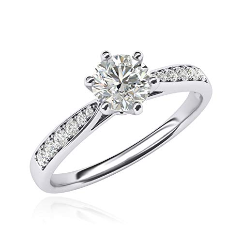 White gold 1.0 CT classic diamond engagement ring, size 6.5