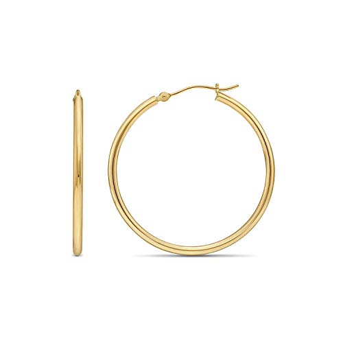 14k Yellow Gold Classic Hoop Earrings (40mm)