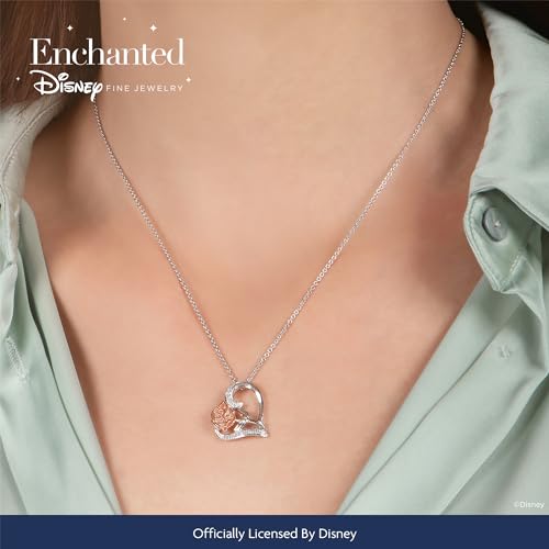 Disney Princess Belle Rose Pendant Necklace with Diamond