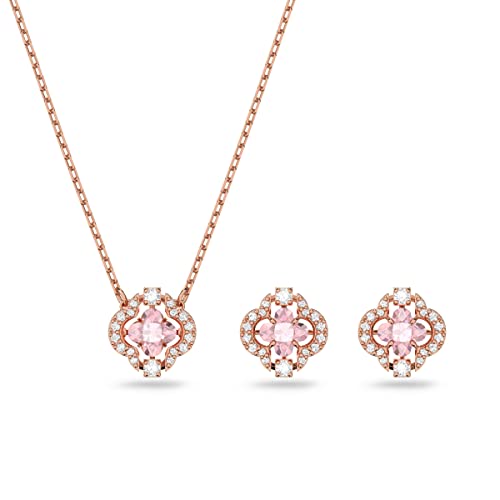 Swarovski Pink and White Crystal Jewelry Set