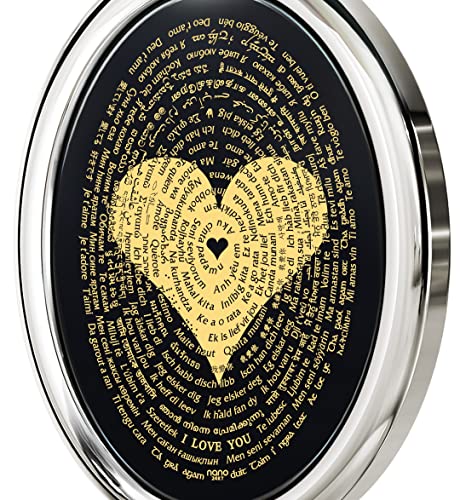 NanoStyle 14k White Gold Love Necklace - 120 Languages