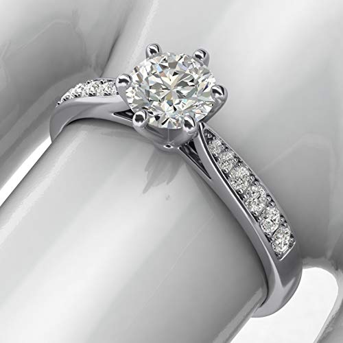 White gold 1.0 CT classic diamond engagement ring, size 6.5