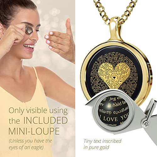 Gold Plated I Love You Necklace Multi-Language Pendant