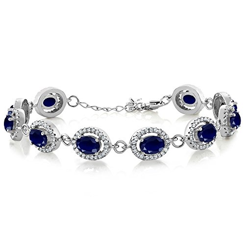 925 Sterling Silver Gemstone Birthstone Tennis Bracelet