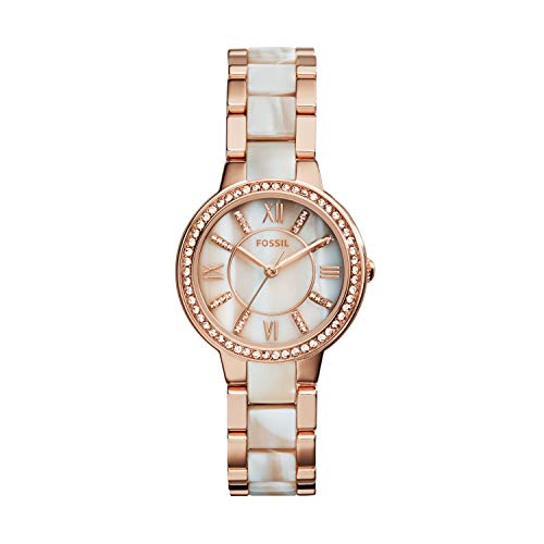 Rose Gold Stainless Steel Watch and Necklace Set