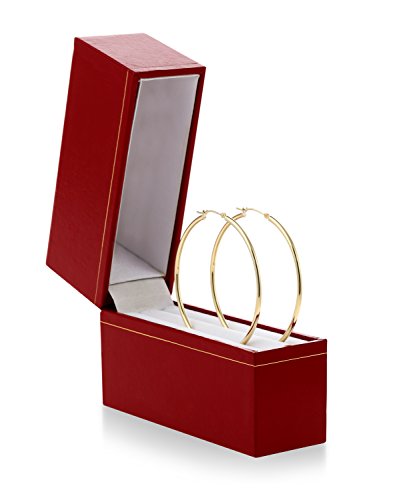 14k Yellow Gold Classic Hoop Earrings (40mm)