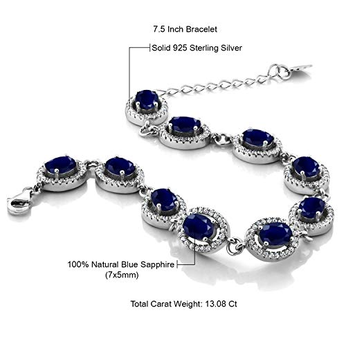 925 Sterling Silver Gemstone Birthstone Tennis Bracelet