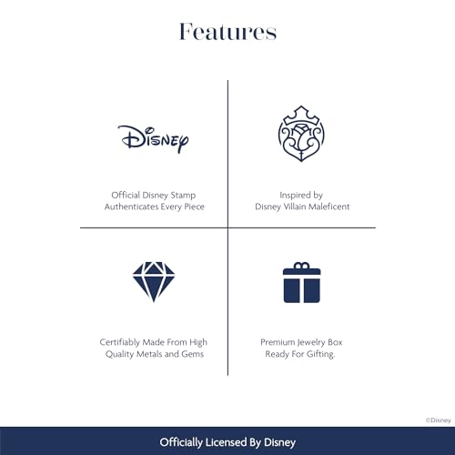 Maleficent Inspired Drop Necklace Pendant with Black Spinal