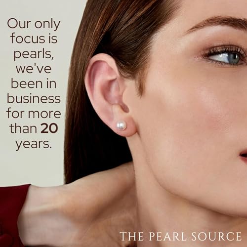 14k Gold Stud Earrings with White Pearls, Hypoallergenic