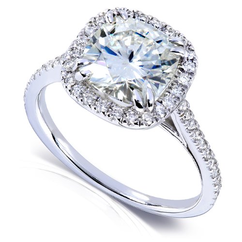 Kobelli Forever One Moissanite Engagement Ring White Gold