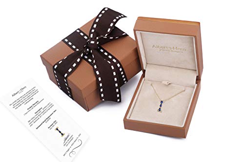 Albert Hern Blue Sapphire Necklace With Diamonds & 18K Gold Chain