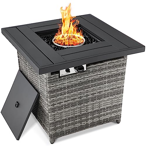 28in Gas Fire Pit Table, 50,000 BTU Ash Gray