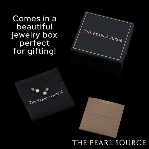 14k Gold Stud Earrings with White Pearls, Hypoallergenic