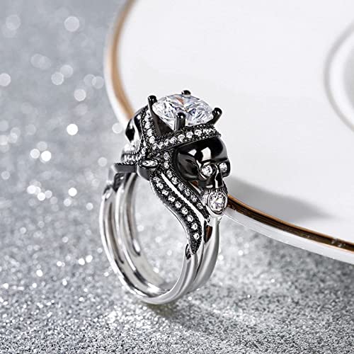 Jeulia 4.97 Carat Twist Skull Bridal Ring Set