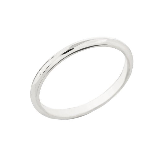 14k White Gold Comfort-Fit Wedding Ring, Size 8