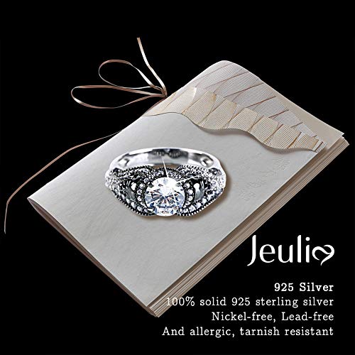 Jeulia Skull Bridal Ring Set with White Diamonds