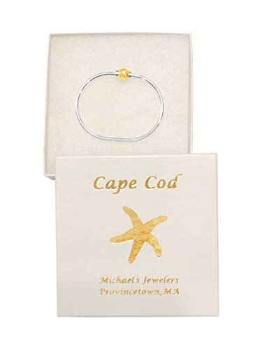Cape Cod Beach Ball Bracelet 925 Silver & 14k Gold