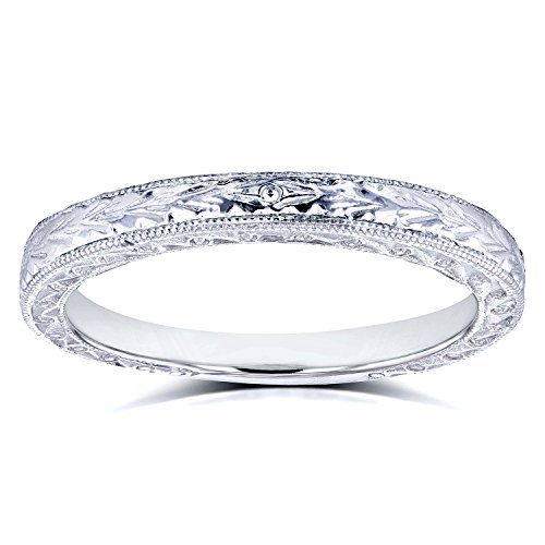 Kobelli Antique Wedding Band in 14k White Gold