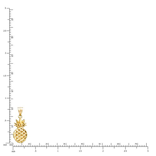 14K Gold Pineapple Pendant Necklace - Honolulu Jewelry