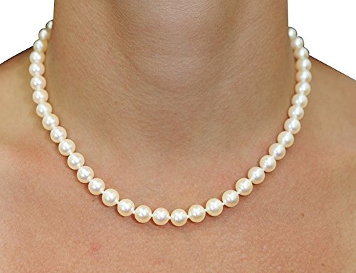 20" AAA Quality White Freshwater Cultured Pearl Necklace