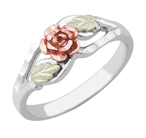 Blooms Rose Flower Ring, Sterling Silver, 12k Gold