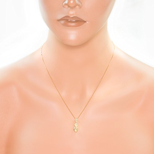 14K Gold Pineapple Pendant Necklace - Honolulu Jewelry