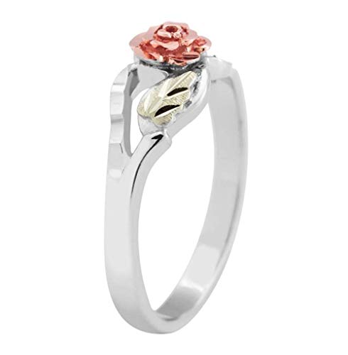 Blooms Rose Flower Ring, Sterling Silver, 12k Gold