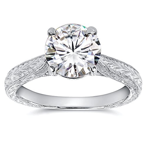 Antique Style Moissanite Engagement Ring, 1 1/2 CTW