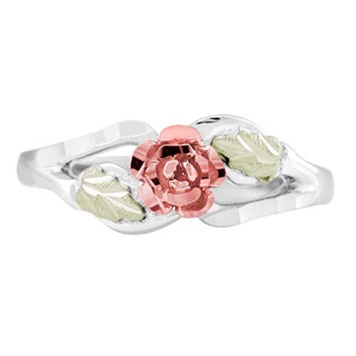 Blooms Rose Flower Ring, Sterling Silver, 12k Gold