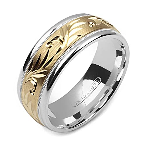 Alain Raphael 10K yellow gold & silver wedding band