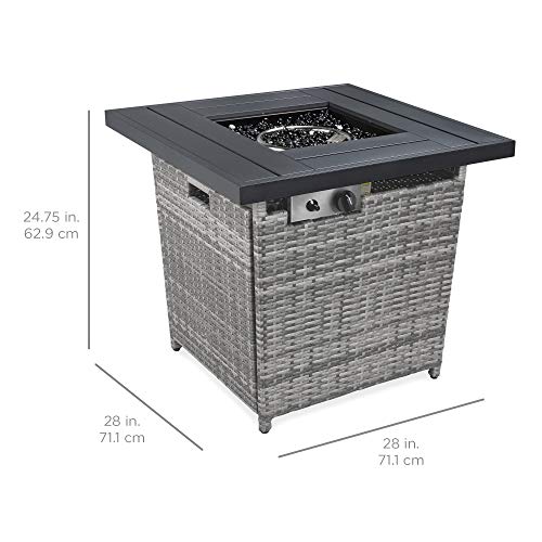 28in Gas Fire Pit Table, 50,000 BTU Ash Gray