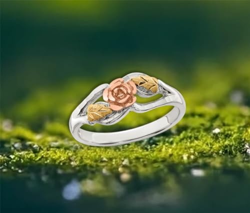 Blooms Rose Flower Ring, Sterling Silver, 12k Gold
