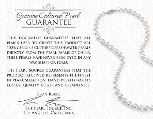 14K Gold AAA Quality White Pearl Necklace for Women