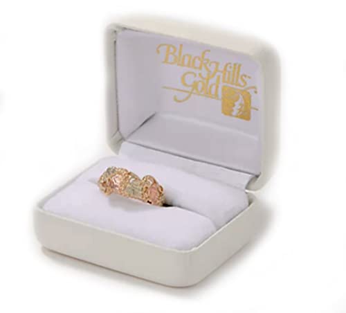 10k Gold Tri-Color Grape Leaf Band, Size 7.75