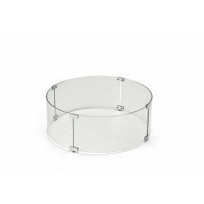 Round Glass Fire Pit Windscreen with Glass Clamps