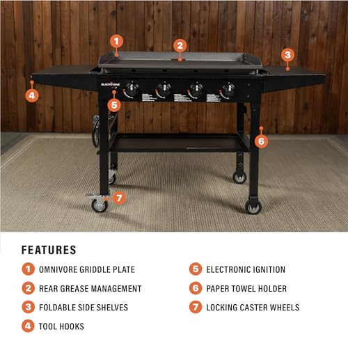 Blackstone 36" Gas Griddle Cooking Station with Side Shelf