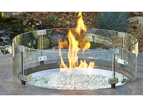 Round Glass Fire Pit Windscreen with Glass Clamps