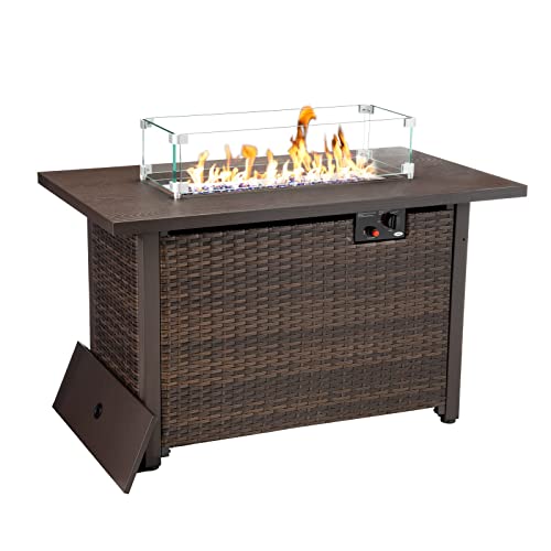 HANLIKO 42" Outdoor Propane Gas Fire Pit Table