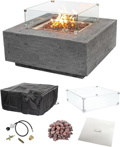 Albany Square Natural Gas Fire Pit Table Kit
