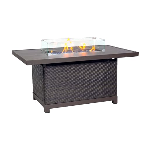 Novi Rattan 52-Inch Gas Fire Pit Table, CSA Certified