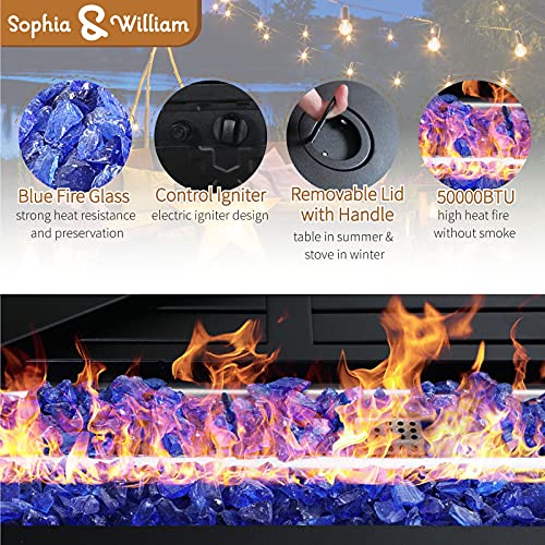 Sophia & William 45" Propane Fire Pit Table