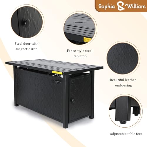 Sophia & William 45" Propane Fire Pit Table