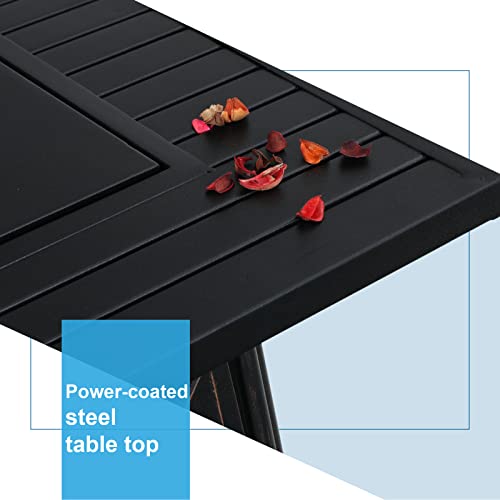 Outdoor Propane Fire Pit Table with Blue Fire Glass