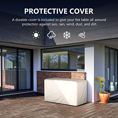 Cecarol 43in Glass Shield Propane Gas Fire Pit