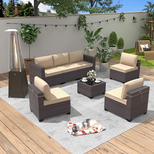 ALPHA 8pc Patio Set w/Pyramid Heater & Cushions