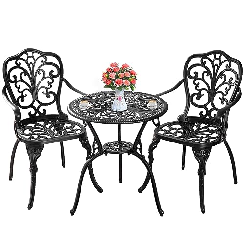 Withniture Bistro Table Set with Chairs and Umbrella